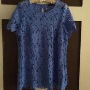 Lane Bryant blue lace tee